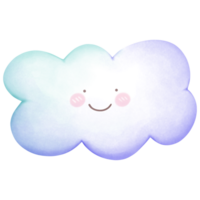 linda cielo acuarela nube aislado en transparente antecedentes png