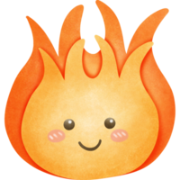 linda dibujos animados sonrisa fuego acuarela acortar Arte aislado en transparente antecedentes png