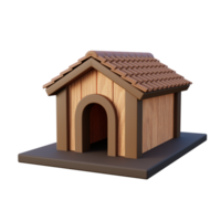 en bois chien maison 3d rendre png