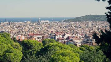 View of the city of Barcelona and Montjuik video