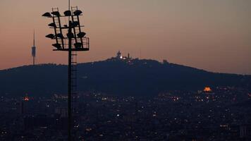 City night view from hill video