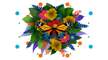 uma borboleta em uma flor, borboleta sucção néctar a partir de flores fechar acima borboleta em uma flores, vibrante Prado com colorida borboleta e florescendo flores, vívido flores png