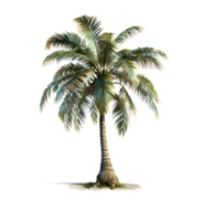 Palme Baum auf transparent Hintergrund. generativ durch ai png