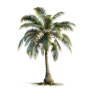 Palme Baum auf transparent Hintergrund. generativ durch ai png