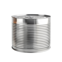 Silver Tin Can on White Background. Generative by AI png