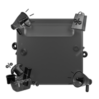 Glassmorphism with shopping design png