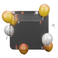 Glassmorphism design with balloon shapes png