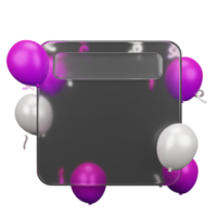 Glassmorphism design with balloon shapes png