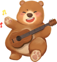 orso a suonare la chitarra png