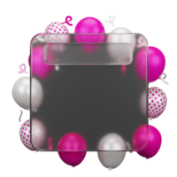 Glassmorphism design with balloon shapes png