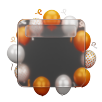 glasmorfism design med ballong former png