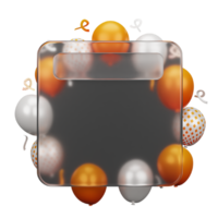 Glasmorphismus Design mit Ballon Formen png