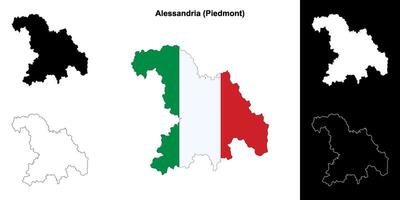 Alessandria provincia contorno mapa conjunto vector