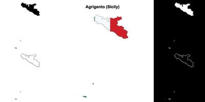 Agrigento provincia contorno mapa conjunto vector