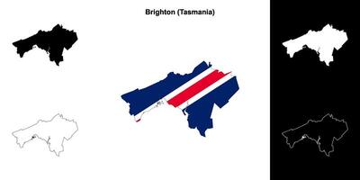 Brighton blank outline map set vector