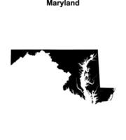 Maryland contorno mapa vector