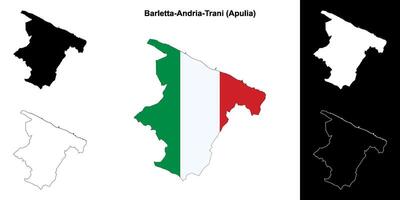 Barletta-Andria-Trani province outline map set vector