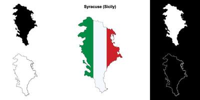 Siracusa provincia contorno mapa conjunto vector
