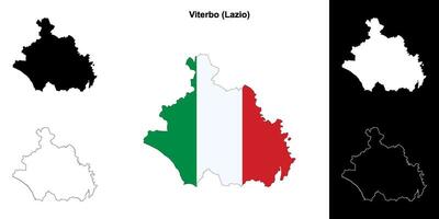 Viterbo province outline map set vector