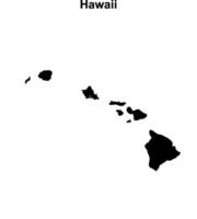 Hawaii outline map vector
