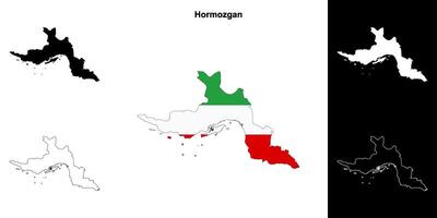 hormozgan provincia contorno mapa conjunto vector