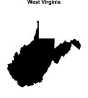 West Virginia outline map vector