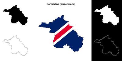 Barcaldine, Queensland outline map set vector