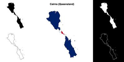 Cairns, Queensland outline map set vector