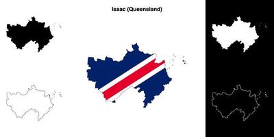 Isaac, Queensland outline map set vector