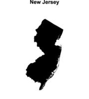 New Jersey outline map vector