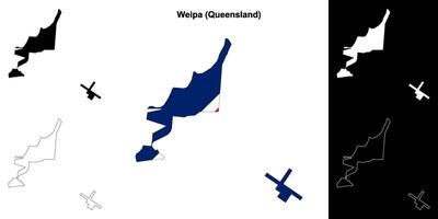 weipa, Queensland contorno mapa conjunto vector