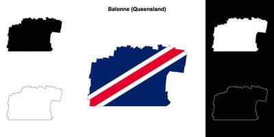 Balonne, Queensland outline map set vector