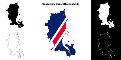 Cassowary Coast, Queensland outline map set vector