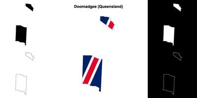 Doomadgee, Queensland outline map set vector