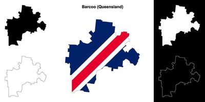 Barcoo, Queensland outline map set vector