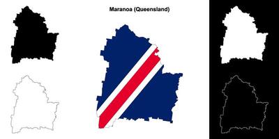 Maranoa, Queensland outline map set vector