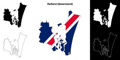 Redland, Queensland outline map set vector