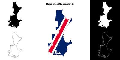 Hope Vale, Queensland outline map set vector