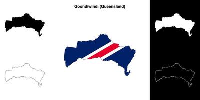 buendiwindi, Queensland contorno mapa conjunto vector