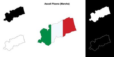 ascóli piceno provincia contorno mapa conjunto vector