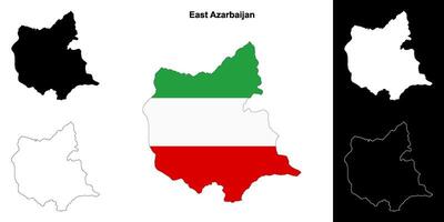 East Azarbaijan province outline map set vector