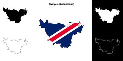 Gympie, Queensland outline map set vector