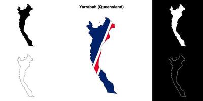 Yarrabah, Queensland outline map set vector