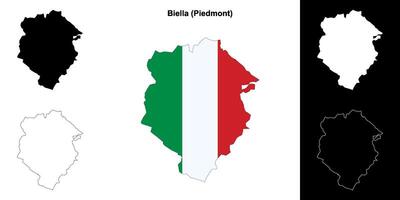 Biella province outline map set vector