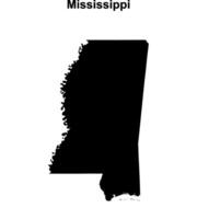 Mississippi outline map vector