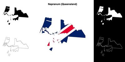 Napranum, Queensland outline map set vector