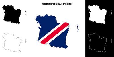 Hinchinbrook, Queensland outline map set vector