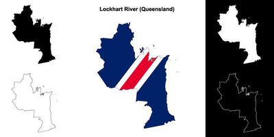Lockhart River, Queensland outline map set vector