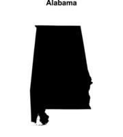 Alabama outline map vector