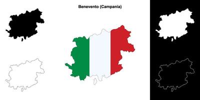 benevento provincia contorno mapa conjunto vector